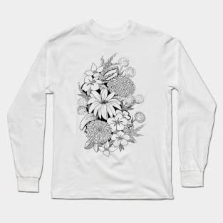 Wildflower bouquet - Line art Long Sleeve T-Shirt